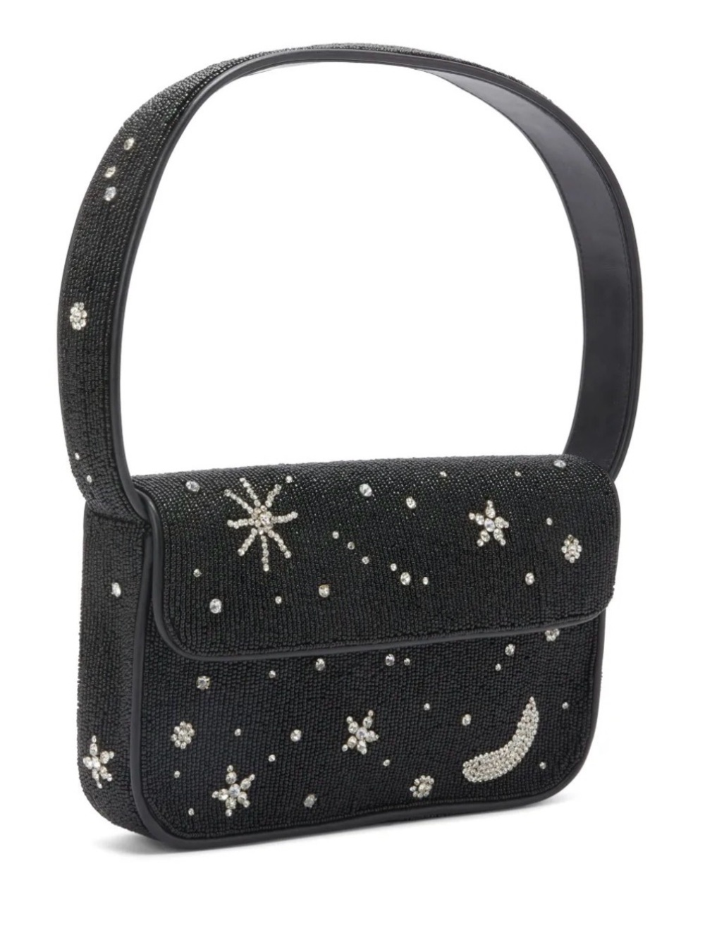 STAUD Black Beaded Celestial Shoulder Bag